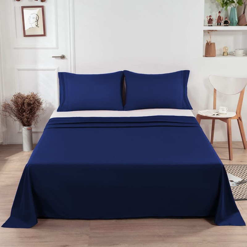 Lirex Flat Sheet, Full Size Extra Soft Brushed Microfiber 1800