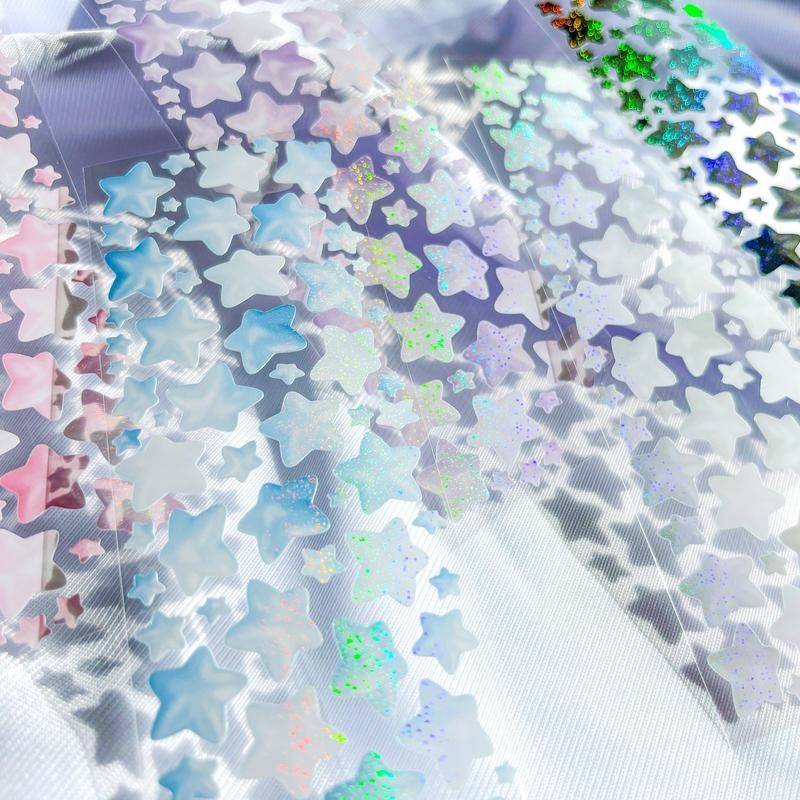 [borahstudio] Jelly Star Deco Sticker Sheet - Color: Blue