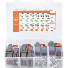 IWISS NK-94 DT Connector, Male to Female Waterproof Coupler, 2-Pole 3-Pole 4-Pole 6-Pole 8-Pole 12-Pole with Lock, Harley Terminal, LED Work Light, Installation, Car Wiring Connector, 14-20AWG