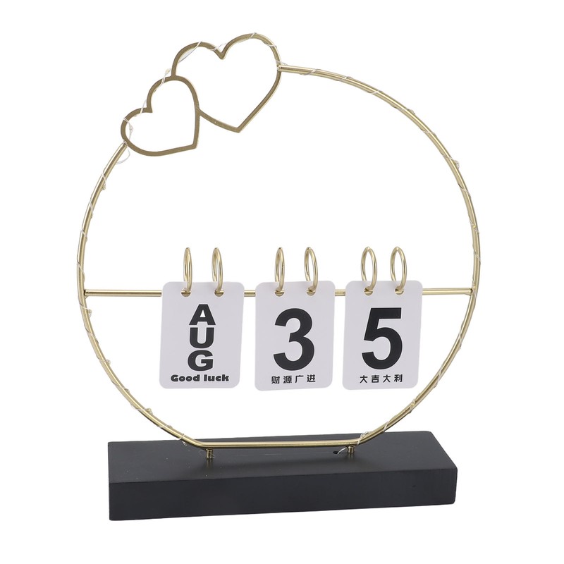 Perpetual Flip Calendar with LED Light Durable Construction Metal Art