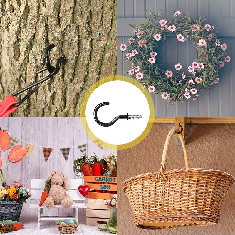 30 Pack Ceiling Hooks, 2 Inch Vinyl Coated Screw-in Hooks