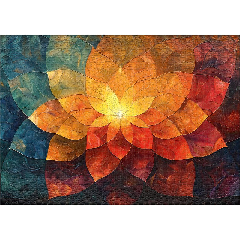 Puzzle da 1000 pezzi con fiori di luce, a forma
