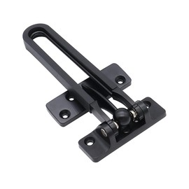 Home Security Door Lock Latch Guard Clasp Home Reinforcement Lock for Swing-in Doors Hotel Door Latches Anti-Theft Buckle (1, Black)