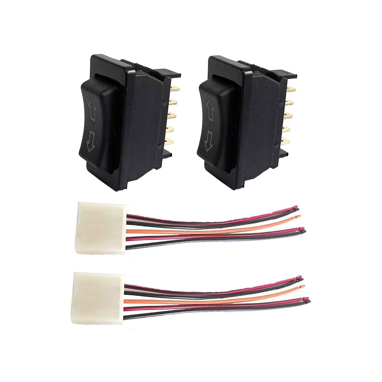 2 X 5 Pin Universal Car Power Window Switch UP/Down Control Lift ...