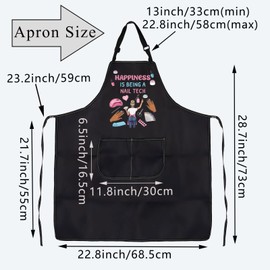 PLITI Nail Tech Aprons For Women With Pockets Nail Artist Gift Happiness Is Being a Nail Tech Apron Nail Technician Gift (happiness nail APU)