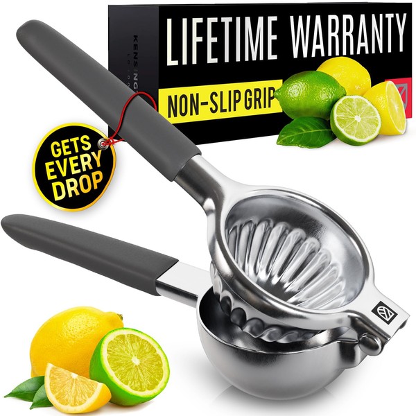 Large Lemon Squeezer Stainless Steel Press - Non-Slip Grip, Heavy