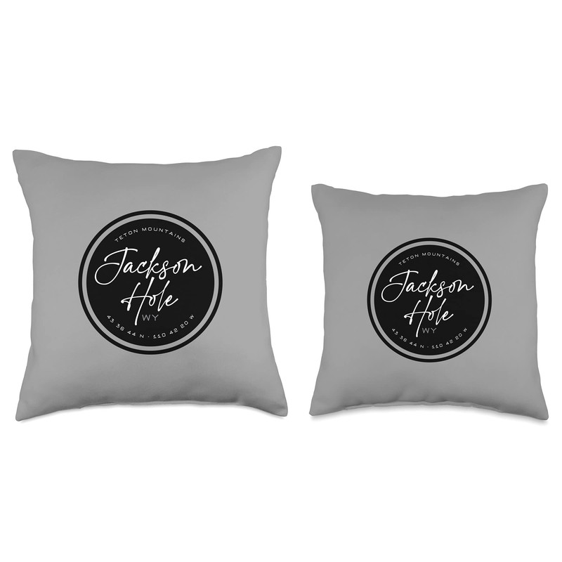 Jackson Hole Wyoming Graphic Throw Pillow