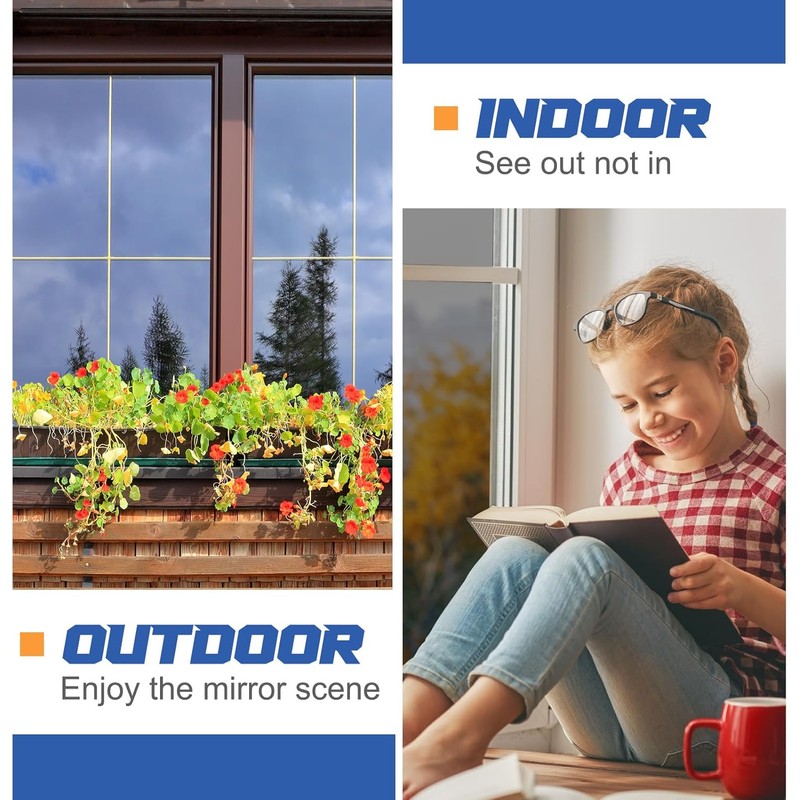 36 Inchx26 ft One Way Window Film Privacy Daytime Reflective
