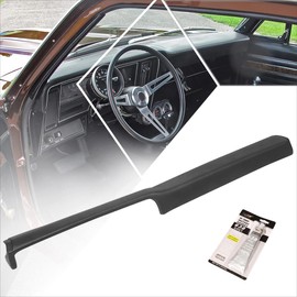 Front Molded Dash Board Cover Cap Overlay Compatible with 69-74 Nova/Apollo/Omega/Ventura,Textured Black