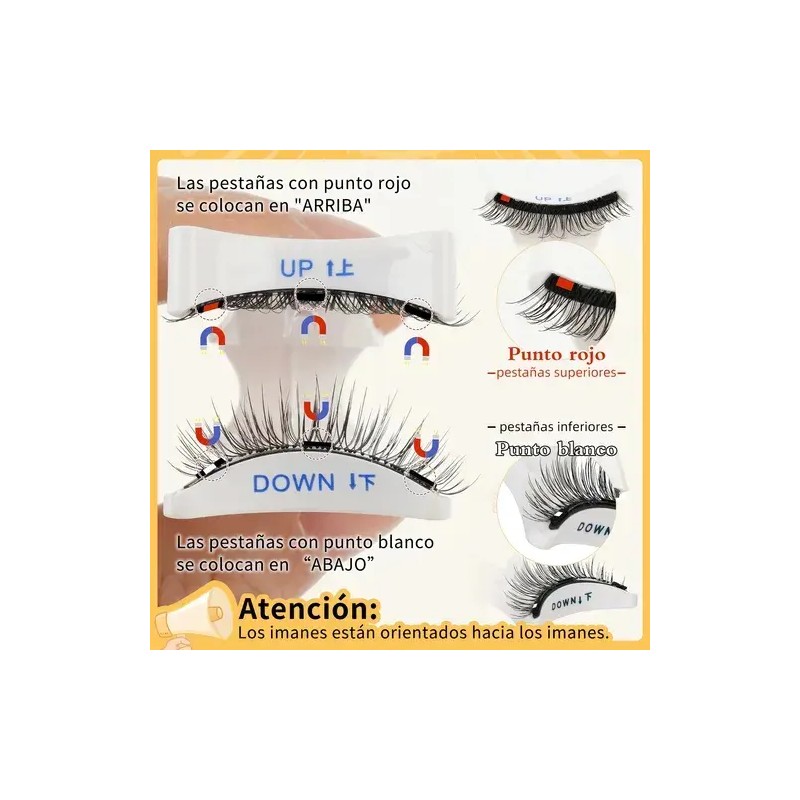 Kit De Pestañas Magnéticas Reutilizables Con Aplicador B