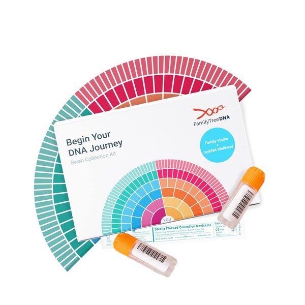 DNA Ancestry Test Kit with Nutrition and Fitness Insights, Family Finder + myDNA Wellness DNA Test, at-Home Test Kit for Convenient DNA Sampling, Expertly Processed, FamilyTreeDNA