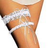 EVAZEN Bride Wedding Garter White Lace Flower Garters Bowknot Stretch