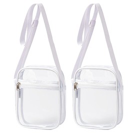TYXHXTF 2 Pcs Transparente Tasche, Wasserdichte Stylisch Sling Bag, Crossbody Schultertasche, Damen Durchsichtig Umhängetasche Klein, mit Verstellbarem Abnehmbarem Gurt