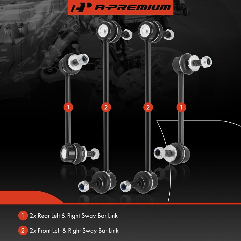 A-Premium Set of 4, Front & Rear Sway Bar Link