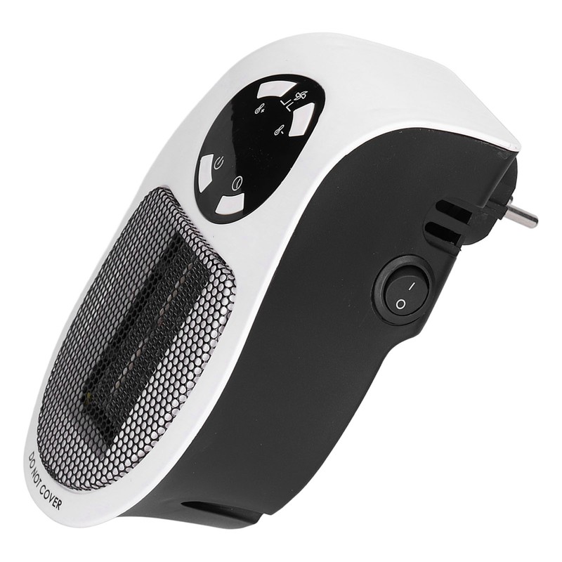 500W Black and White Mini Electric Heater Portable Wall Mounted