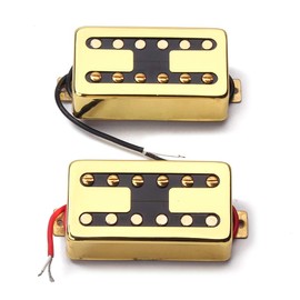 Ogdni Humbucker Guitar Pickup Double Coil Pickup Set H Style Neck and Bridge Pickups Compatible with Les Paul LP Style Electric Guitar Replacement (Gold)