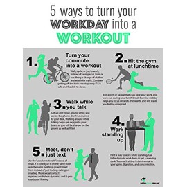 NutritionEducationStore.com WORKDAY WORKOUT POSTER - EXERCISE POSTER - 18" X 24" - LAMINATED