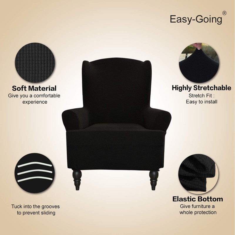 Easy-Going Stretch Wingback Chair Sofa Slipcover 1-Piece Sofa Cover Furniture