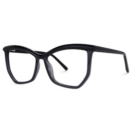 Zeelool Stylish Oversized Geometric Blue Light Blocking Glasses for Women Men Tonka ZJGT945534-01 Black