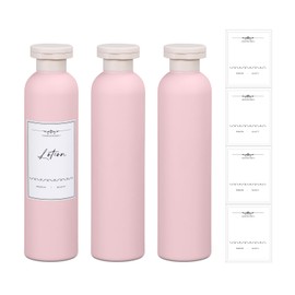 UMETASS 8.8oz Travel Essentials Shampoo Bottles for Toiletries,Empty Plastic Squeeze Bottles with Flip Cap for Toiletries Travel Size Shampoo and Conditioner (3 pack, pink)
