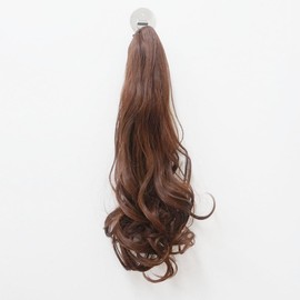 GETACOTA Ponytail Extension 14Inch Curly Wavy Straight Synthetic Hairpiece Clip in Claw hair extension One Piece Long Tails for Women (light brown)