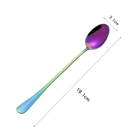 4 Pcs Long Handle Coffee Spoons, Long Handle Mixing Spoons for Coffee Drinking and Ice Cream (Oval)