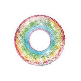 Summer Waves Anillo Salvavidas Inflable Arcoiris, Flotador Anillo PVC para alberca y Piscina                                                          