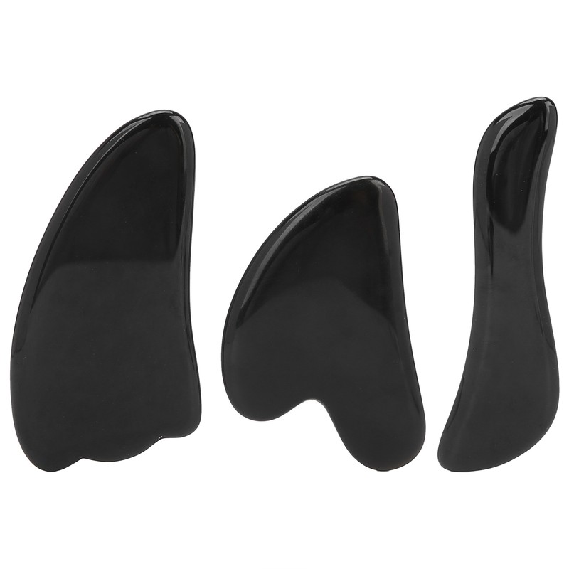Professional Obsidian Face Massage Gua Sha Tool Portable Body Therapy