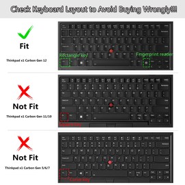 CASEDAO Keyboard Cover Skin for Lenovo ThinkPad X1 Carbon 14" Gen 13/12, Black, TPU, Compatible with 2025/2024 Lenovo ThinkPad X1 Carbon 14" 13th/12th Gen