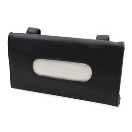 X AUTOHAUX Sun Visor Tissue Holder Car Visor Tissue Box Holder PU Leather Black