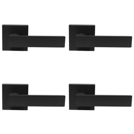 Probrico 4 Pack| Dummy Door Handles in Matte Black, Non-Turning Interior Door Levers, Heavy Duty Reversible Indoor Handles for Closet Pantry