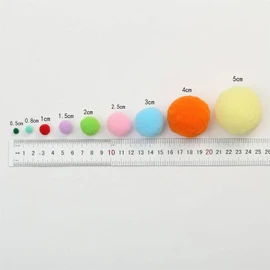 50 pcs 2 cm Pompon Morbidi in Poliestere, Pompon in Tessuto, Palline Decorative per Fai da Te, Cucito e Artigianato (45_Beige)
