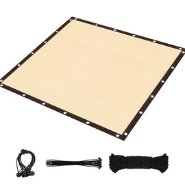 ele ELEOPTION 13ft x 16ft Summer Shade Cloth Privacy Screen Sun Shade Cover for Patio Garden Pergola Shade Cover Canopy with Gromment Beige Color