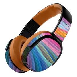 MightySkins Carbon Fiber Skin for Skullcandy Crusher 360 Wireless - Rainbow Waves | Protective, Durable Textured Carbon Fiber Finish | Easy to Apply, Remove, and Change Styles | Made in The USA