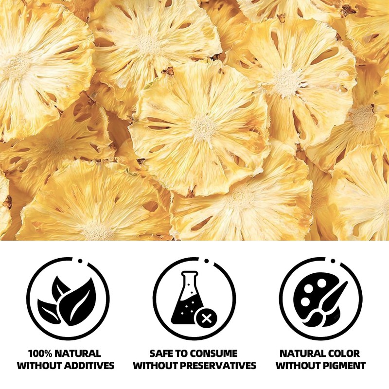 Dried Pineapple Dehydrated Slices Cocktail Garnish - 250g/8.8oz Freeze Dried