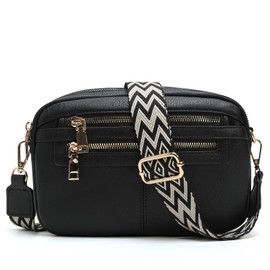 GEMIU Small Crossbody Bags for Women Designer Zip Cell Phone Purse Shoulder Handbags Wallet with Adjustable Strap-BK