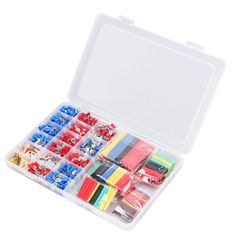 678PCS Cold Pressed Terminals Kit Rubber Electrical Insulated Terminals Assortment