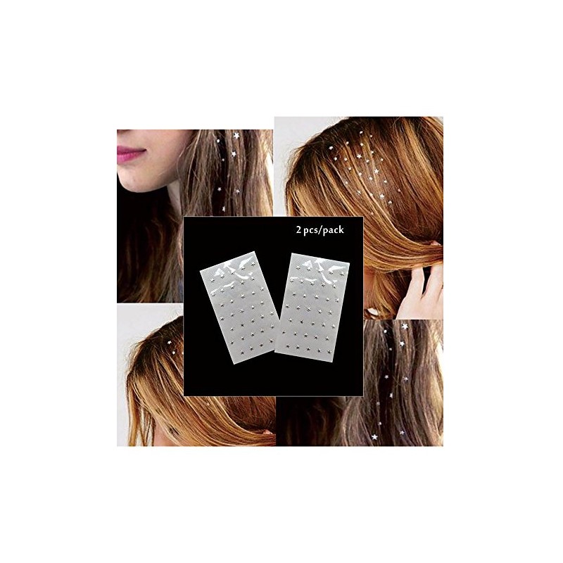 Hair Accessories Stars Hair Charms Stickers Silver Glitter Stones 2