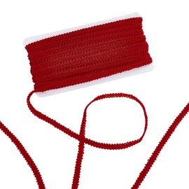 PandaHall 27.34 Yards/25m Red Braid Lace Trim, 0.31" Centipede Braid Trim Decorative Craft Lace Ribbon Sewing Trim Shiny Polyester Gimp Braid Trim for Upholstery Curtain Costume Crafts Sewing