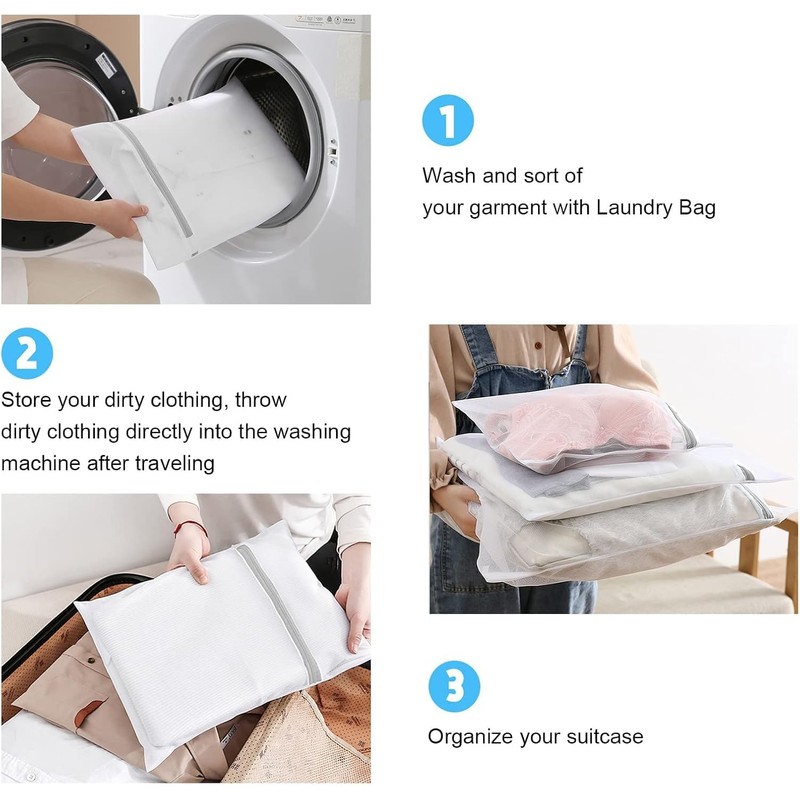 GENHY 5Pcs Mesh Laundry Bags, Durable and Breathable, Materials, Fine
