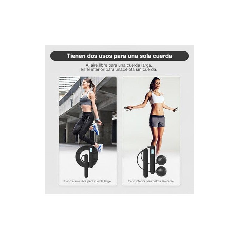 Garselay Cuerda para Saltar，comba，Contador Digital Velocidad para Saltar, Contador de