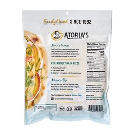 Atoria's Family Bakery Mini Traditional Naan | Non-GMO, Vegan (8 Pack, 32 Flatbreads Total) 8-Packs of 4 Sheets (32 Sheets)