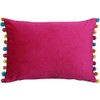 Riva Paoletti Fiesta Rectangular Cushion Cover Multicoloured Pompom Edges-Soft Velvet
