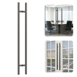 Ranbo 48" Door Pull Handle, 1.2mm 304 Stainless Steel, Matte Black