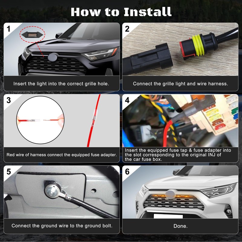 FICOLPO 4 Pcs Grille Lights Compatible with 2019 2020 2021