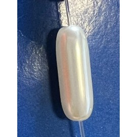 Pearl white Color Glass Tubes 4x12mm 1 Strand 29 Beads  Glass Beads