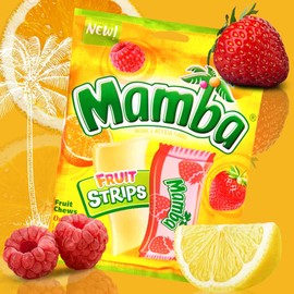Sweetzo - Mamba Strips and Tropic Chews, Individually Wrapped Fruit Flavored Chewy Candy, Summer 2024 Candies for Goodie Bags and Party Favors, Pack of 2, 7 Ounces