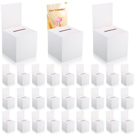 4 Pcs Raffle Boxes Bulk Ballot Box Suggestion Donation Box for Fundraising, Raffle Ticket Card Box with Slot and Removable Header Voting Box for Auction Charity Voting Collecting Card Contest (4)