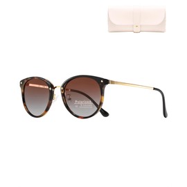 Cleoxyge Fashion Sunglasses for Women Men Polarized Metal Fashion Ladies Sunglass UV400 Oval Elegant for Ladies Teen Girls Men (Polarized Brown Lens/Amber Frame)