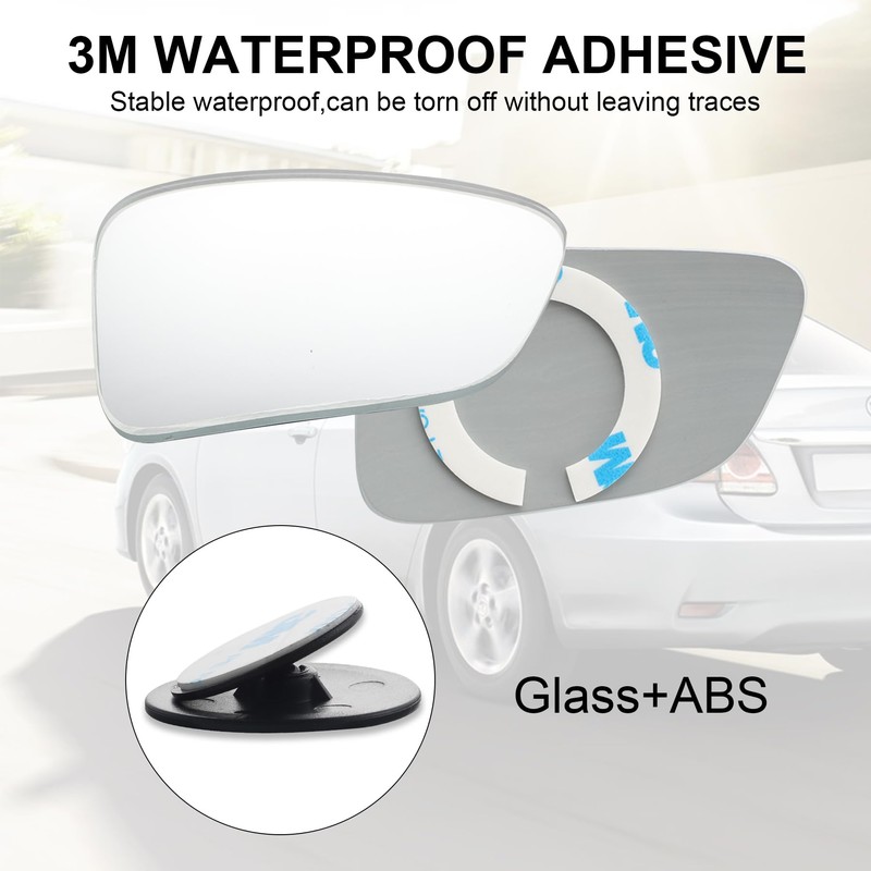 LivTee Blind Spot Car Mirror, HD Glass Frameless Convex Side